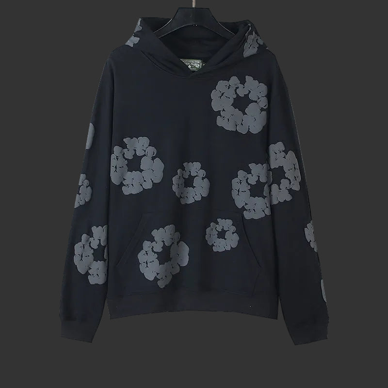 Denim Teras Cotton Wreath Pullover All Black