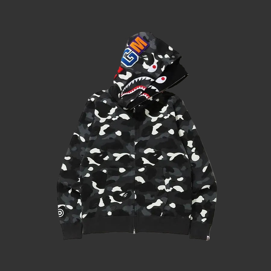 City Camo Shark Full Zip Hoodie (Glow in the Dark)