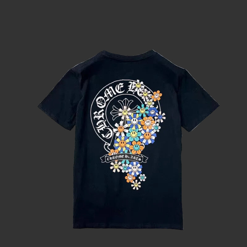 Chrome Hearts Multi Cross Wreath / Cemetery Scroll Tee (Black)