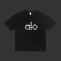 Alo Silver Reflective Black Logo Tee