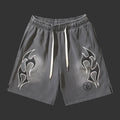 Hellstar Sports Flame Shorts Grey