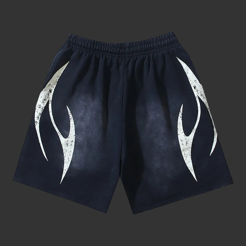 Hellstar Distress 'Star' Yoga Fleece Shorts