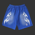 Hellstar Sports Flame Shorts Blue