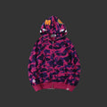 Color Camo Shark Full Zip Hoodie Purple