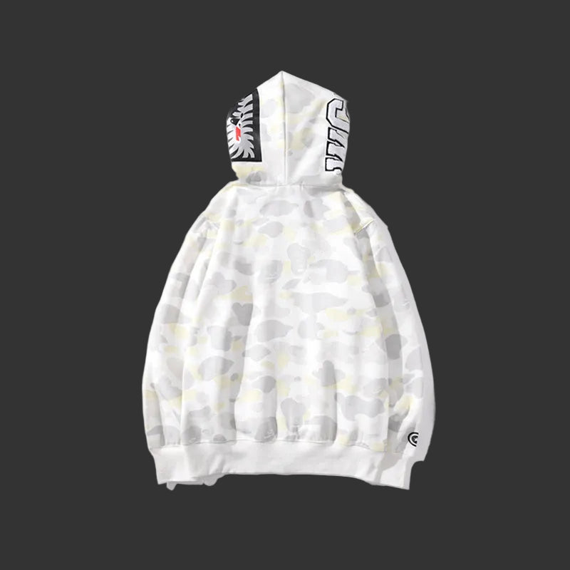 City Camo Shark Full Zip Hoodie White