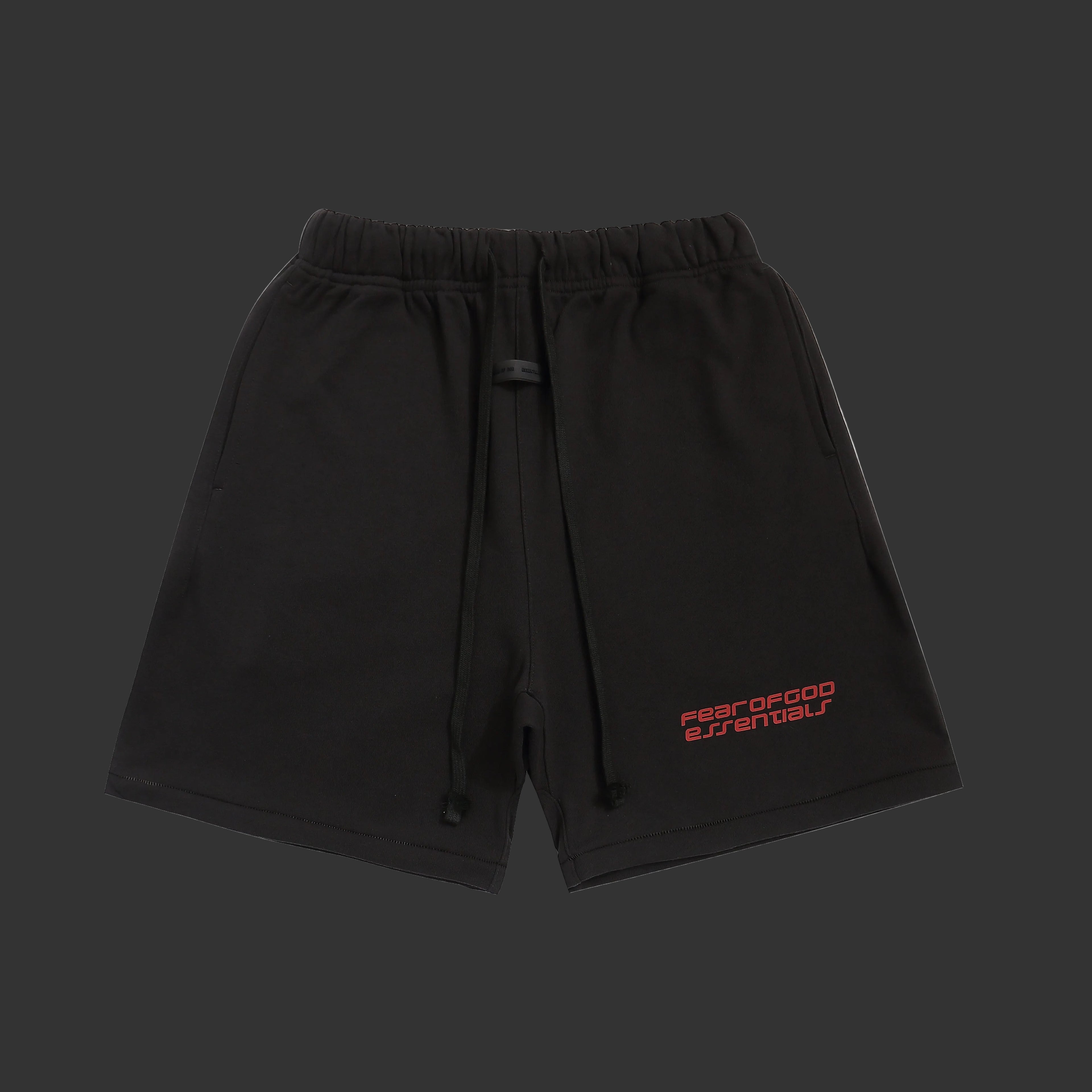Essentials Classic Short Jet Black (with red puff print varient)