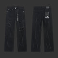 Purple Black Wash Blowout Paint Splatter Jeans