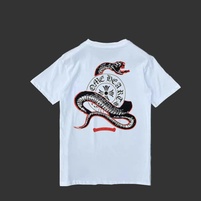 Chrome Hearts Red Dagger / Scroll Cross Pocket Tee (White)