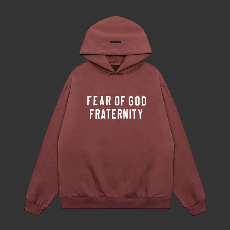 Fear of God Essentials Fraternity Heavy Fleece Hoodie 'Crimson'