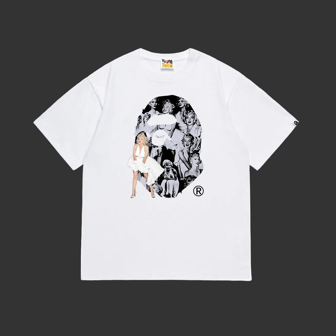 BAPE MARILYN MONROE BIG APE HEAD TEE (white)