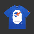 BAPE x HERON PRESTON APE HEAD LIGHTING TEE (blue)