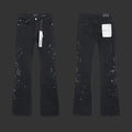 Purple Black with dense white and blue speckle Flared Jeans