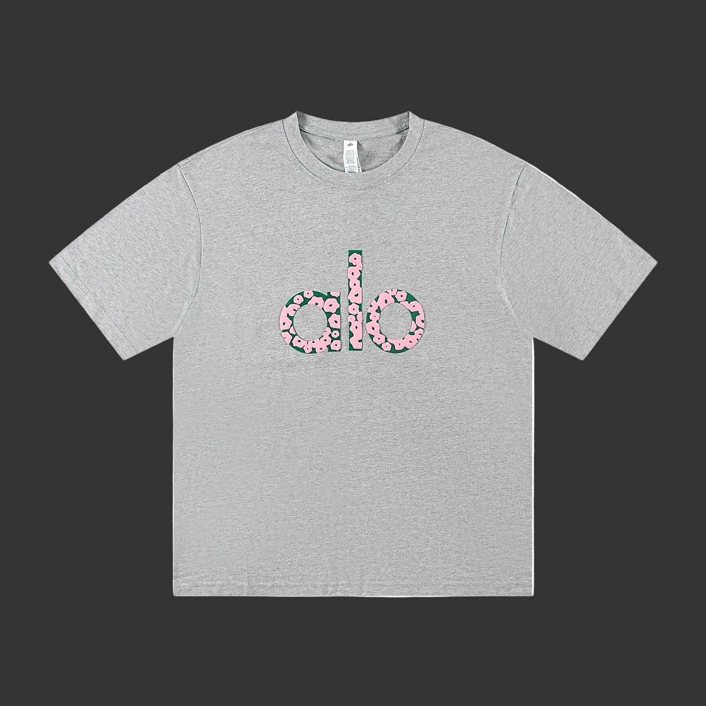Alo Candy Heart Graphic Heather Grey Tee