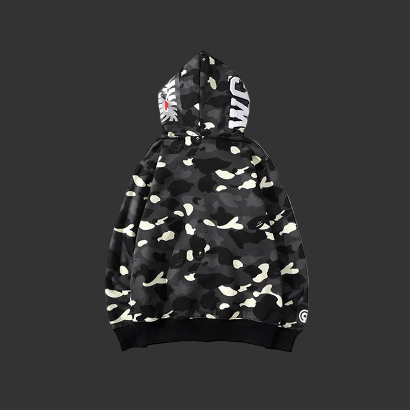 City Camo Shark Full Zip Hoodie Black