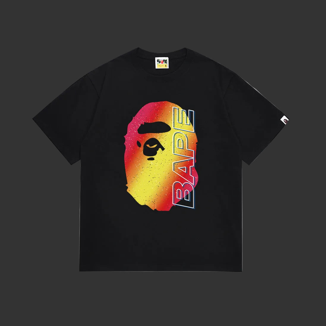 BAPE GRADIENT SPECKLE APE HEAD TEE (black)