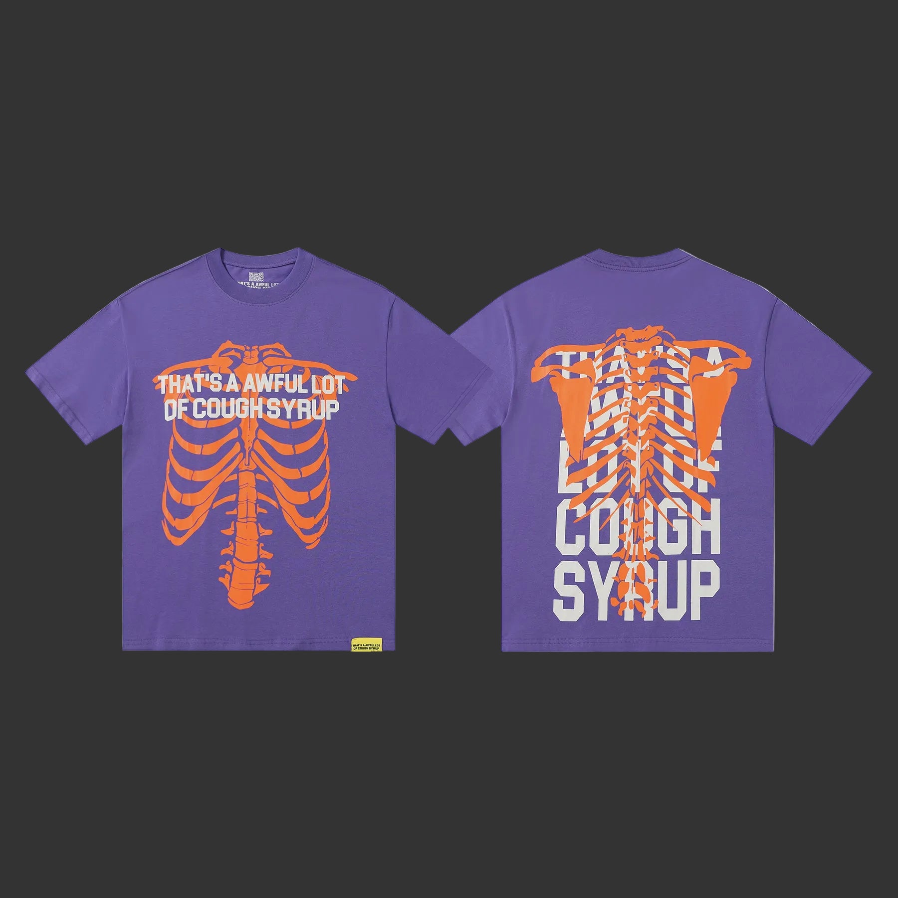 Thats A Awful Lot Of Cough Syrup Purple Skeleton Rib Cage Tee