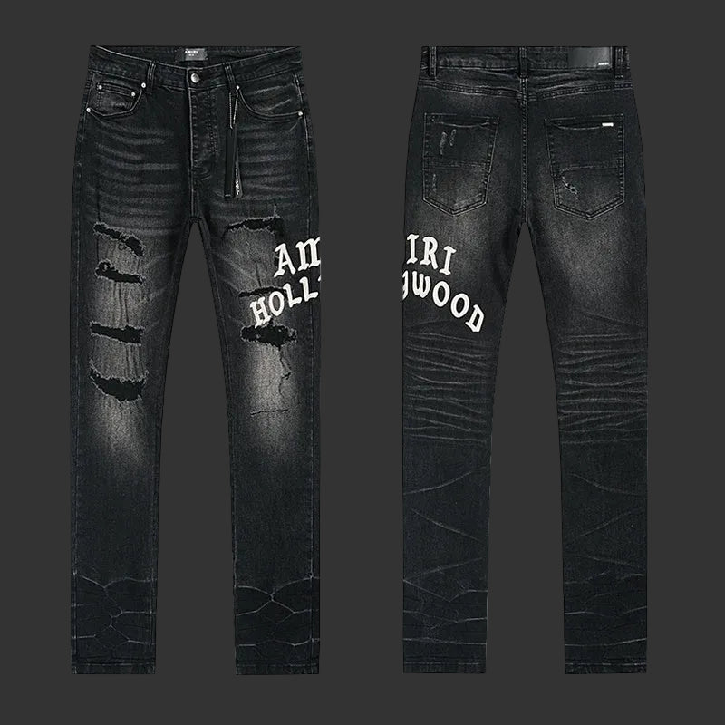 Amiri Hollywood Repaired Jeans (Faded Black)