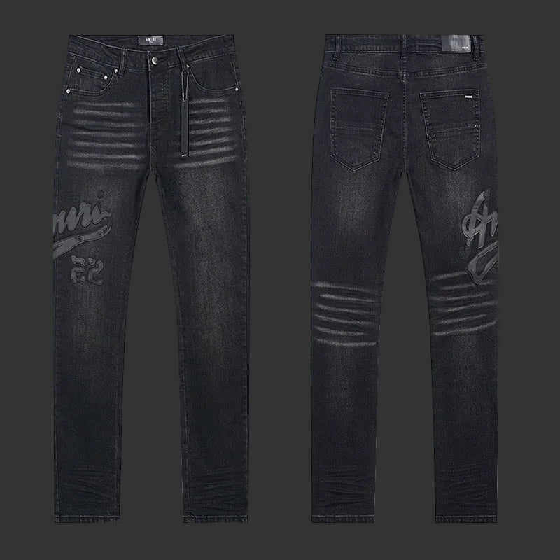 Amiri Script Logo Jeans (Black)