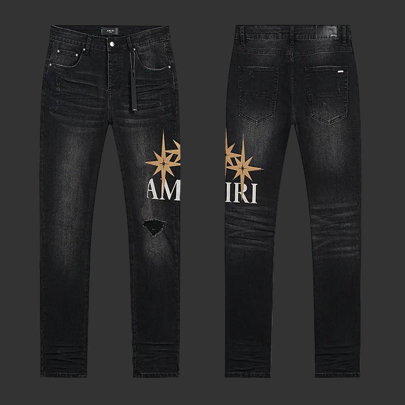 Amiri Logo Jeans (Black/Gold Star)