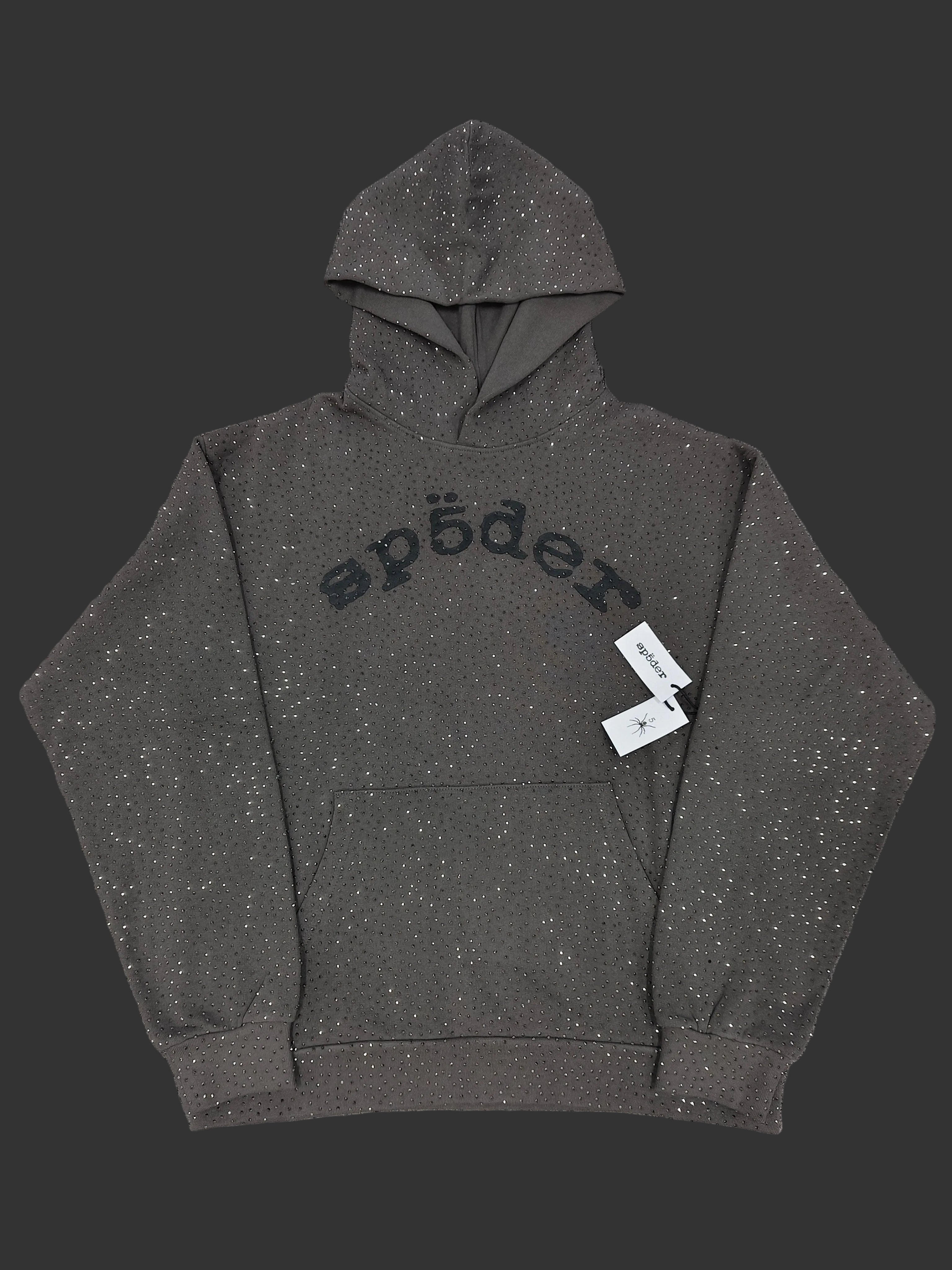 Sp5der Grey And Black VVS Hoodie