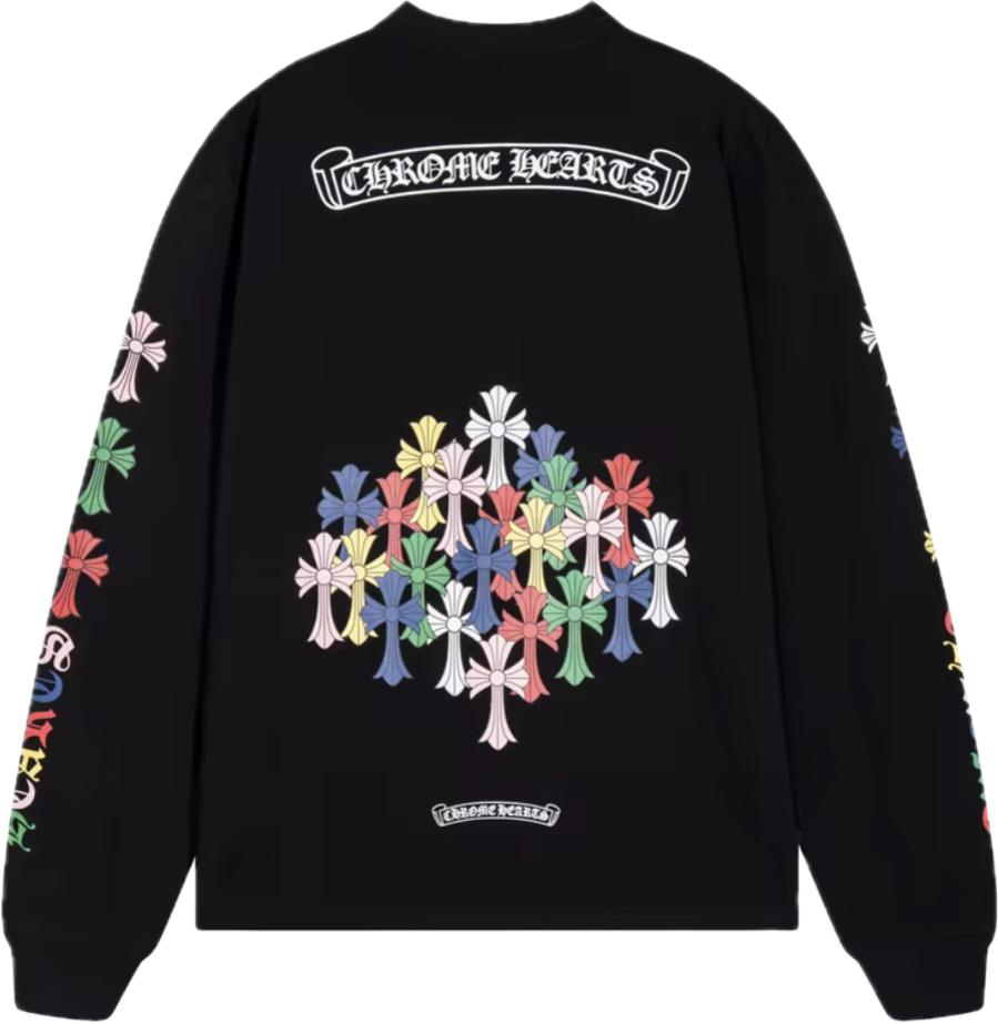 Chrome Hearts-Longsleeve Multi Color Cross Cemetary