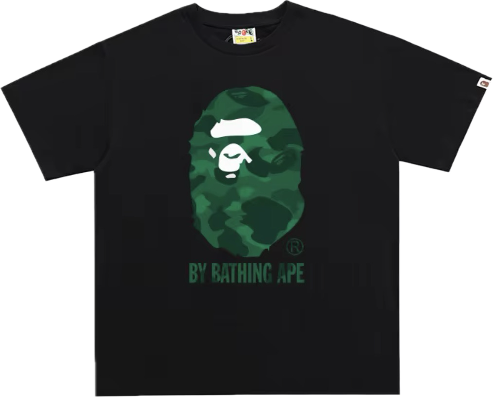 BAPE ABC CAMO BIG APE HEAD TEE MENS (black x green)