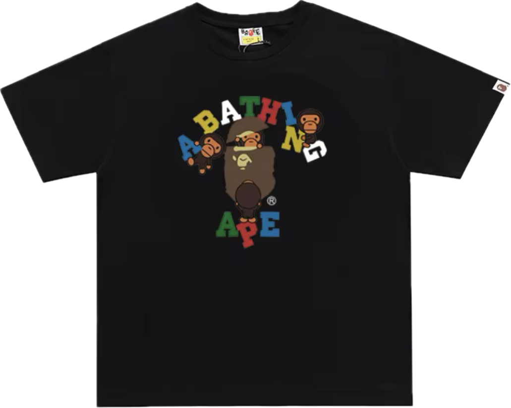 BAPE COLORS COLLEGE MILO TEE MENS (black)