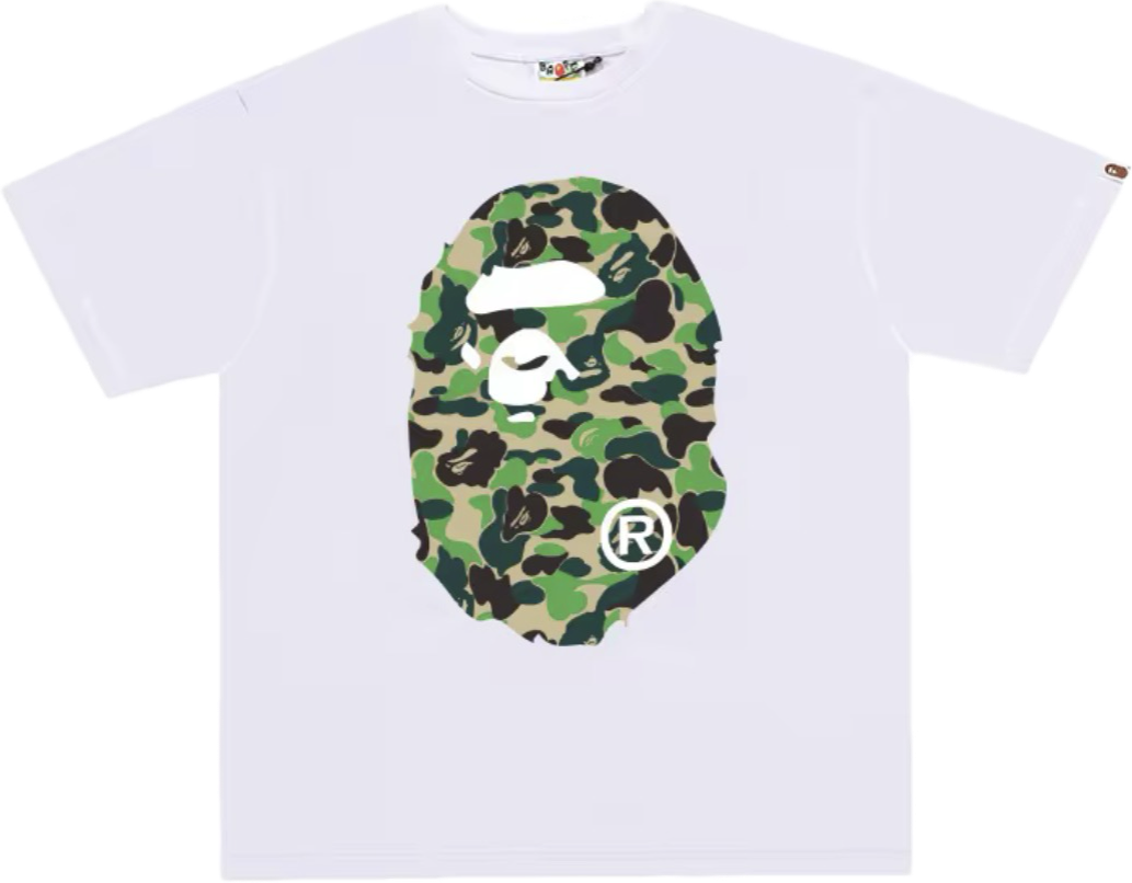 BAPE CAMO BIG APE HEAD TEE MENS (white x green)