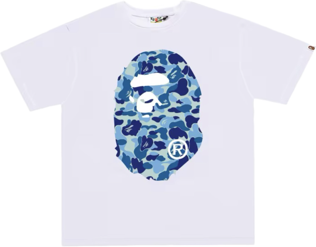 BAPE CAMO BIG APE HEAD TEE MENS (white x blue)