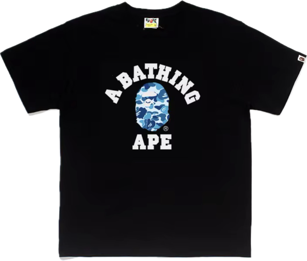 BAPE ABC CAMO COLLEGE TEE MENS (black x blue)