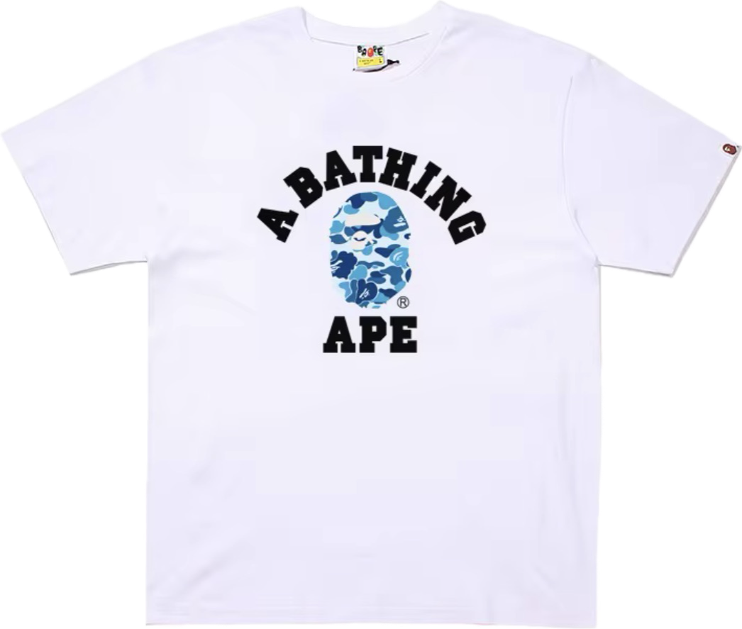 BAPE ABC CAMO COLLEGE TEE MENS (white x blue)