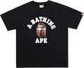 BAPE ABC CHECK COLLEGE TEE MENS (black)