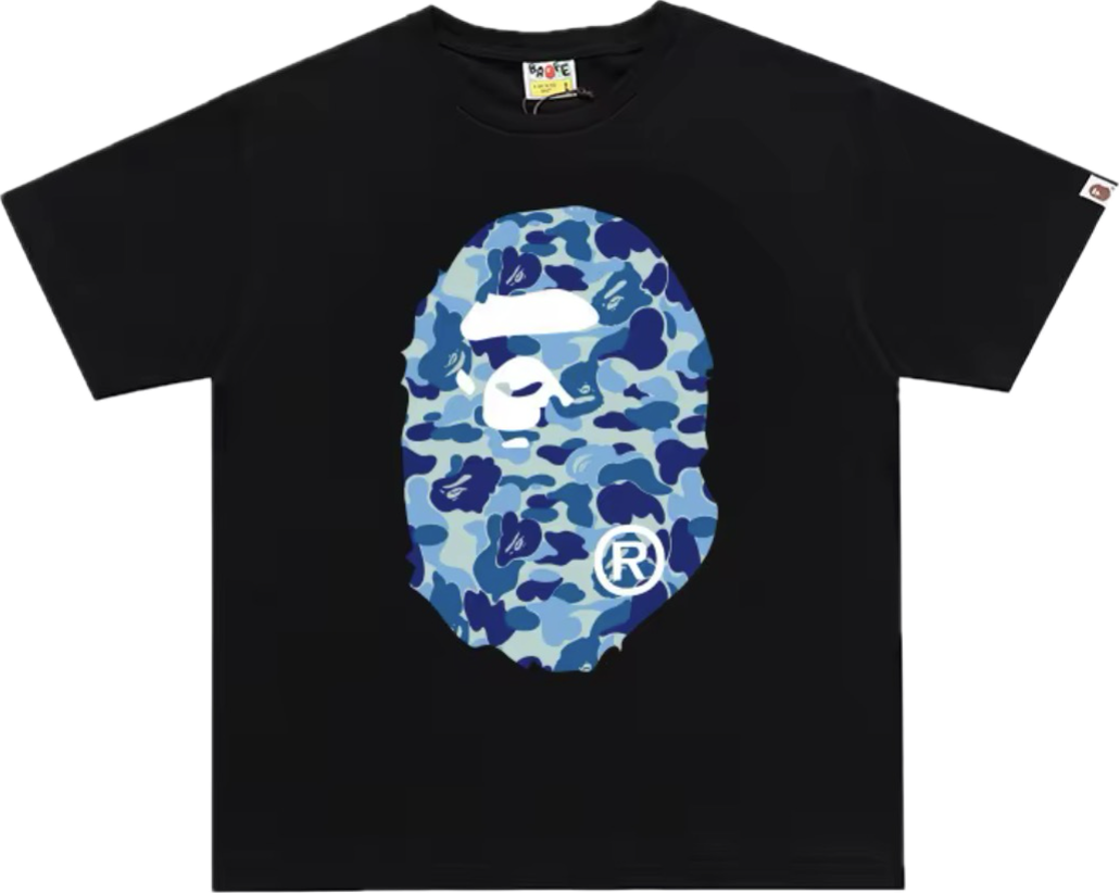 BAPE CAMO BIG APE HEAD TEE MENS (black x blue)