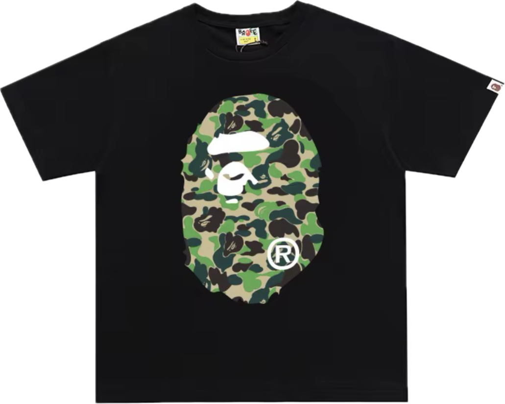 BAPE CAMO BIG APE HEAD TEE MENS (black x green)