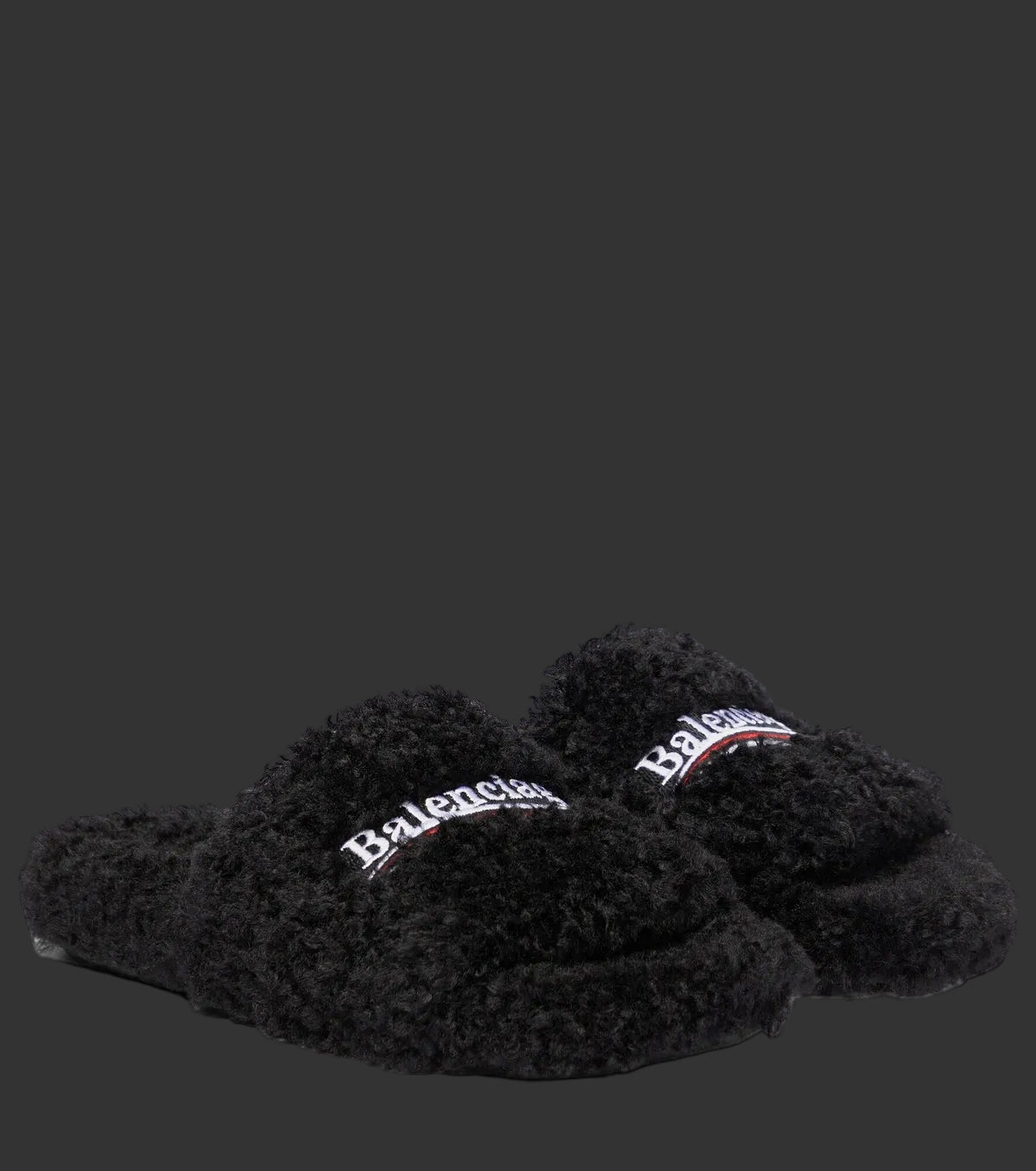 Balenciaga Fur Slides Black
