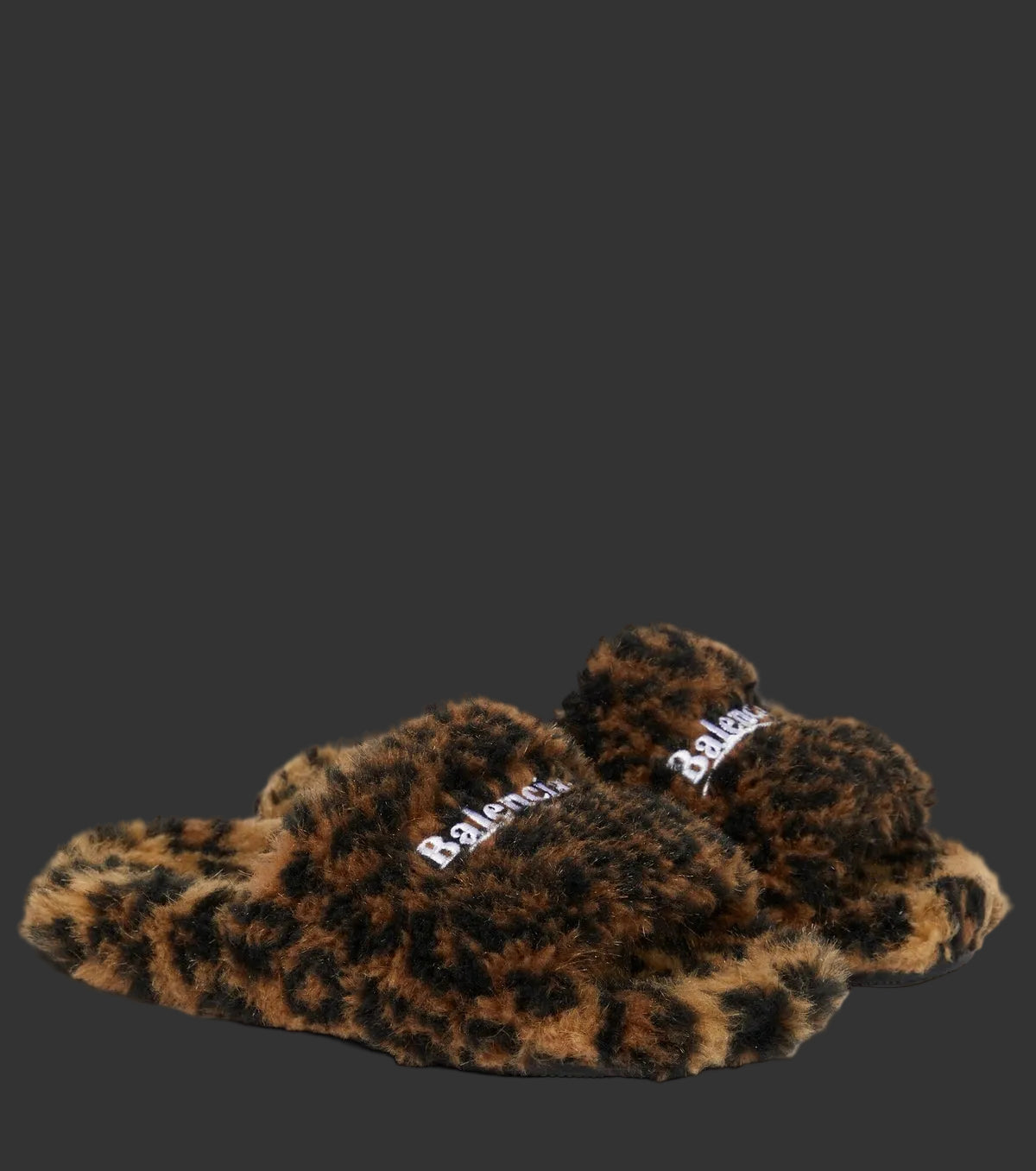 Balenciaga Fur Slides Leopard Print