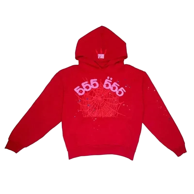 Sp5der Red 555 Web Hoodie