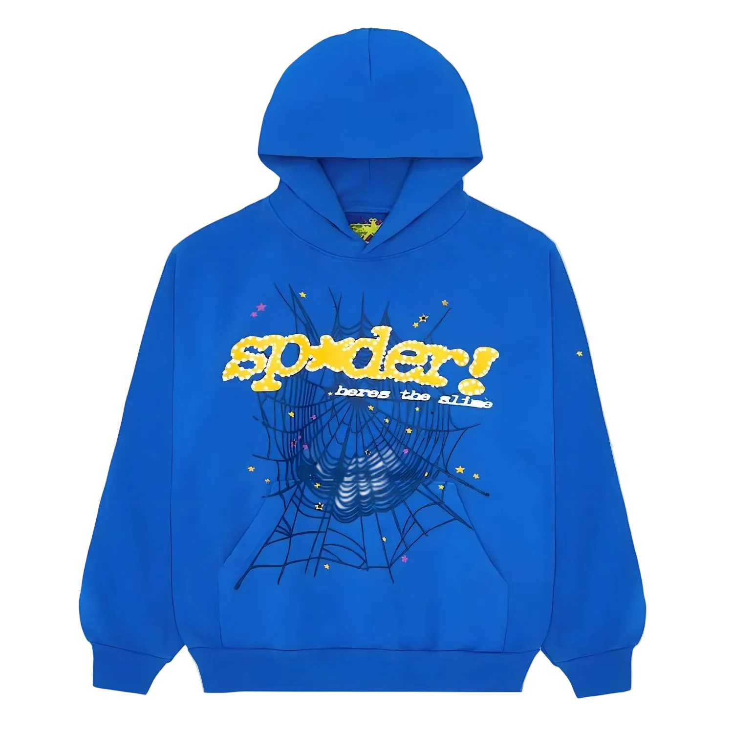 Sp5der Blue Web Hoodie