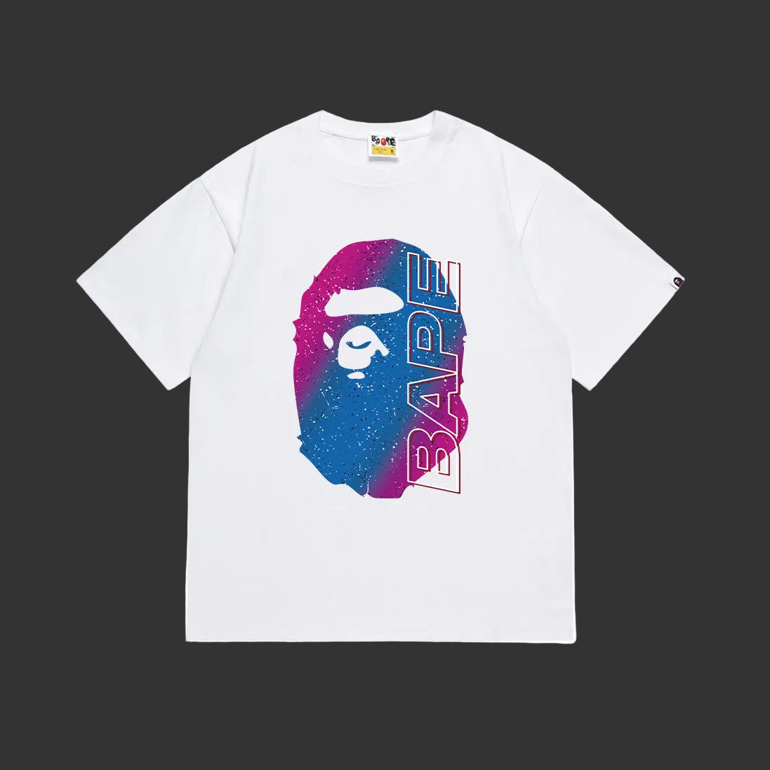 BAPE GRADIENT SPECKLE APE HEAD TEE (white)