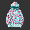 ABC Camo Separate Shark Full Zip Hoodie (pink/teal)