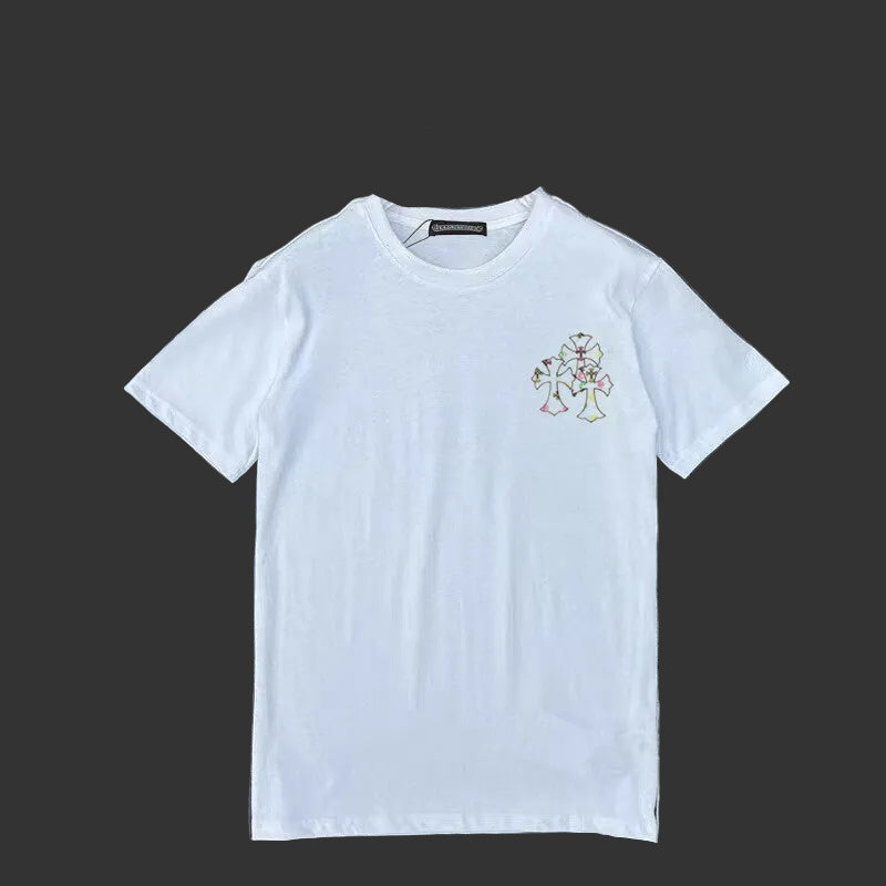 Chrome Hearts Rainbow / Multi Color Cross Pocket Tee