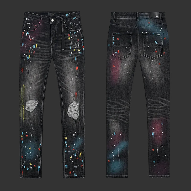 Amiri Skinny Paint Drip Jean