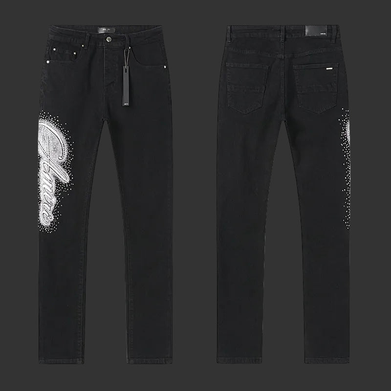 Amiri Skinny Crystal Script Jean