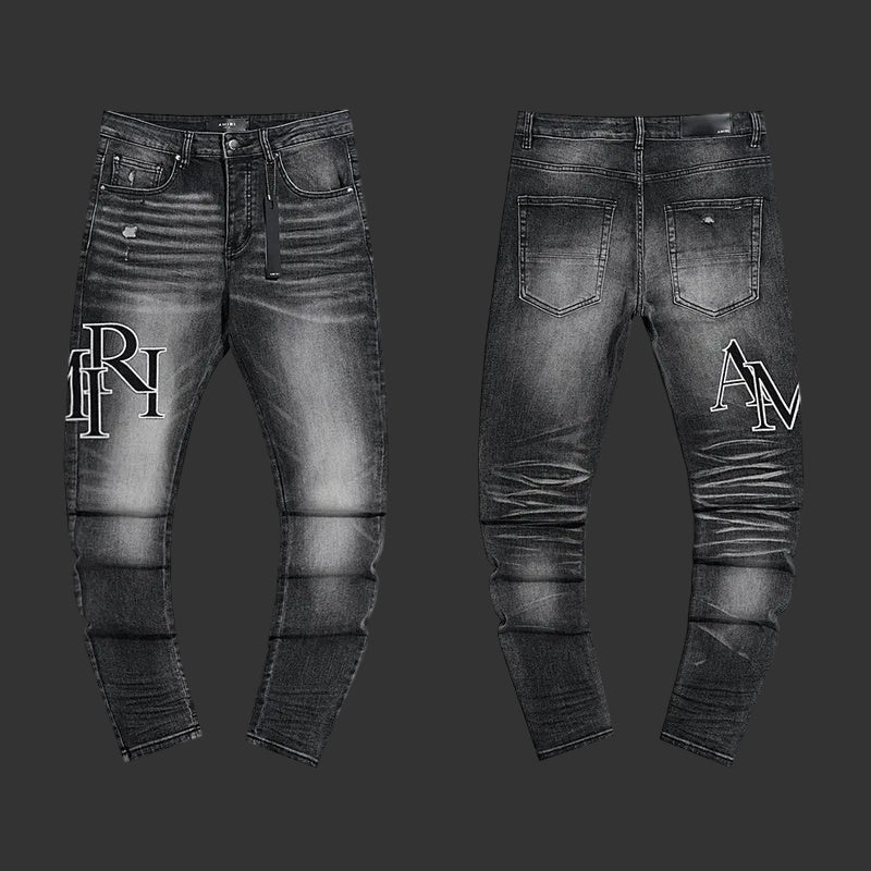 Amiri Skinny MA Logo Stack Jean