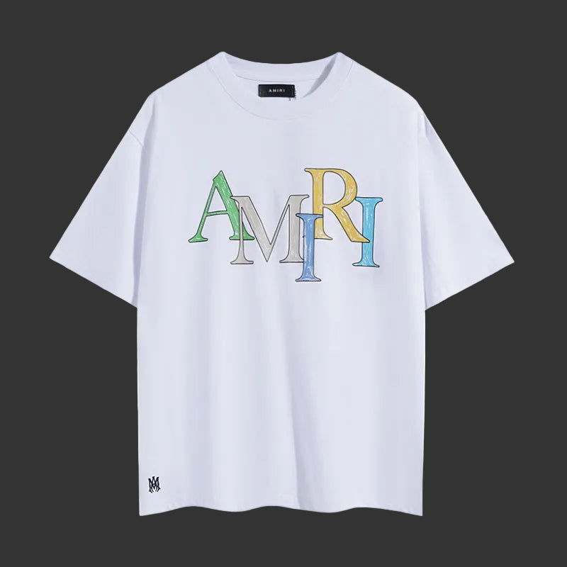 Amiri Multi-Color Sketch Tee (white)