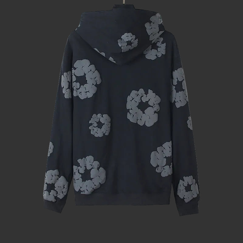 Denim Teras Cotton Wreath Pullover All Black