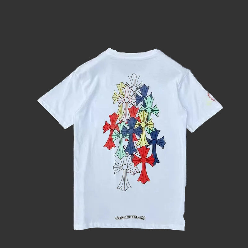 Chrome Hearts Multi Color Cross Pocket Tee (White)