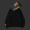 1st Camo Shark Full Zip Hoodie Black (WGM Patch)