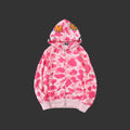 Color Camo Shark Full Zip Hoodie Pink/Red