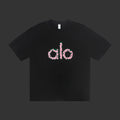 Alo Candy Heart Graphic Black Tee
